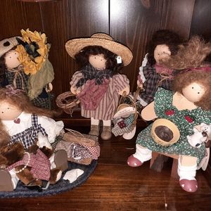 LIZZIE HIGH WOODEN DOLL COLLECTION LOT OF 5
